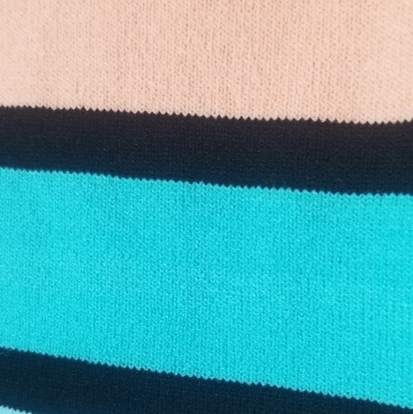 Nine & Company by Nine West Vibrant Colorblock Boat Neck Striped Sweater. Size L - Picture 2 of 5